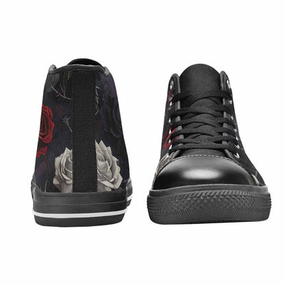 MEN'S Black Gothic Rose High Top Canvas Vivid Custom Shoes