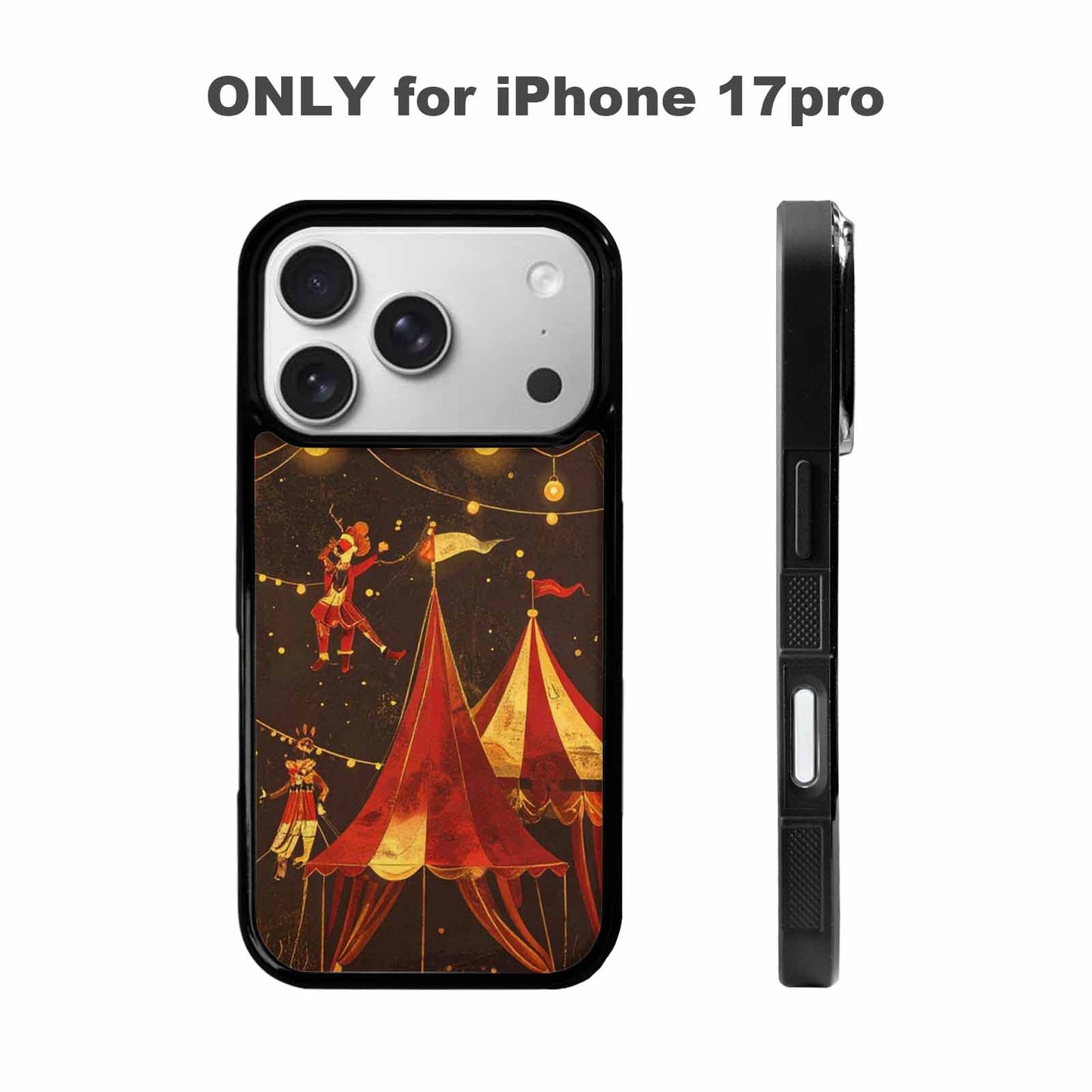 iPhone 17 Pro Case — Vintage Circus Art Pattern Retro Vintage, Custom Phone Case