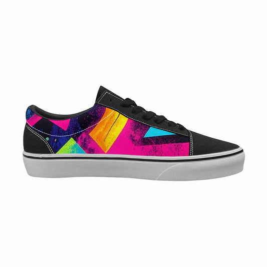 MEN'S Memphis Squiggles Triangles Dots Canvas Lace-Up Wallpaper Art Shoes