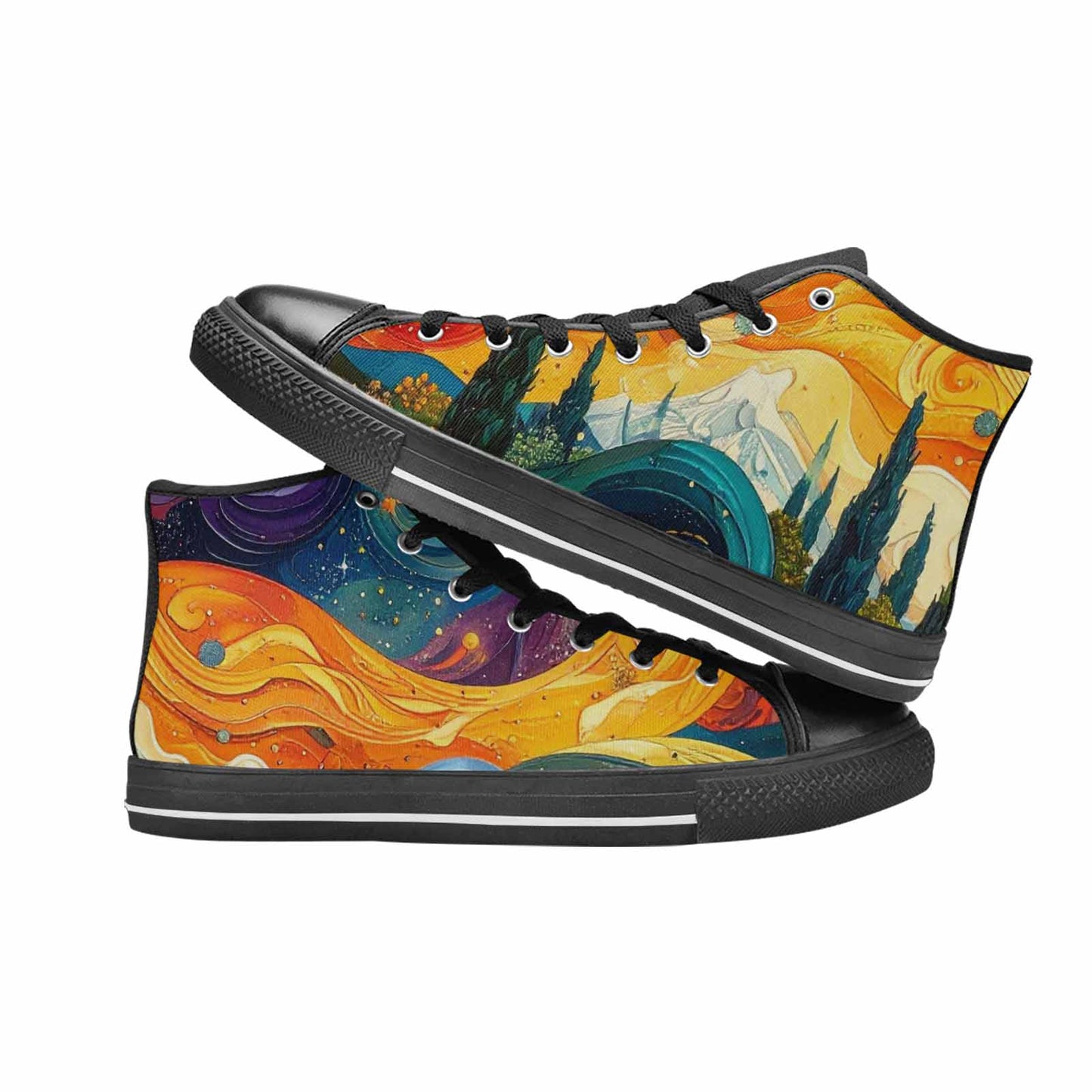 MEN'S Blend All Versions High Top Canvas Neon Fantasy Shoes