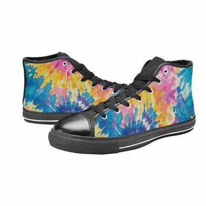 MEN'S Tie Dye Swirl High Top Canvas Cottagecore Custom Shoes