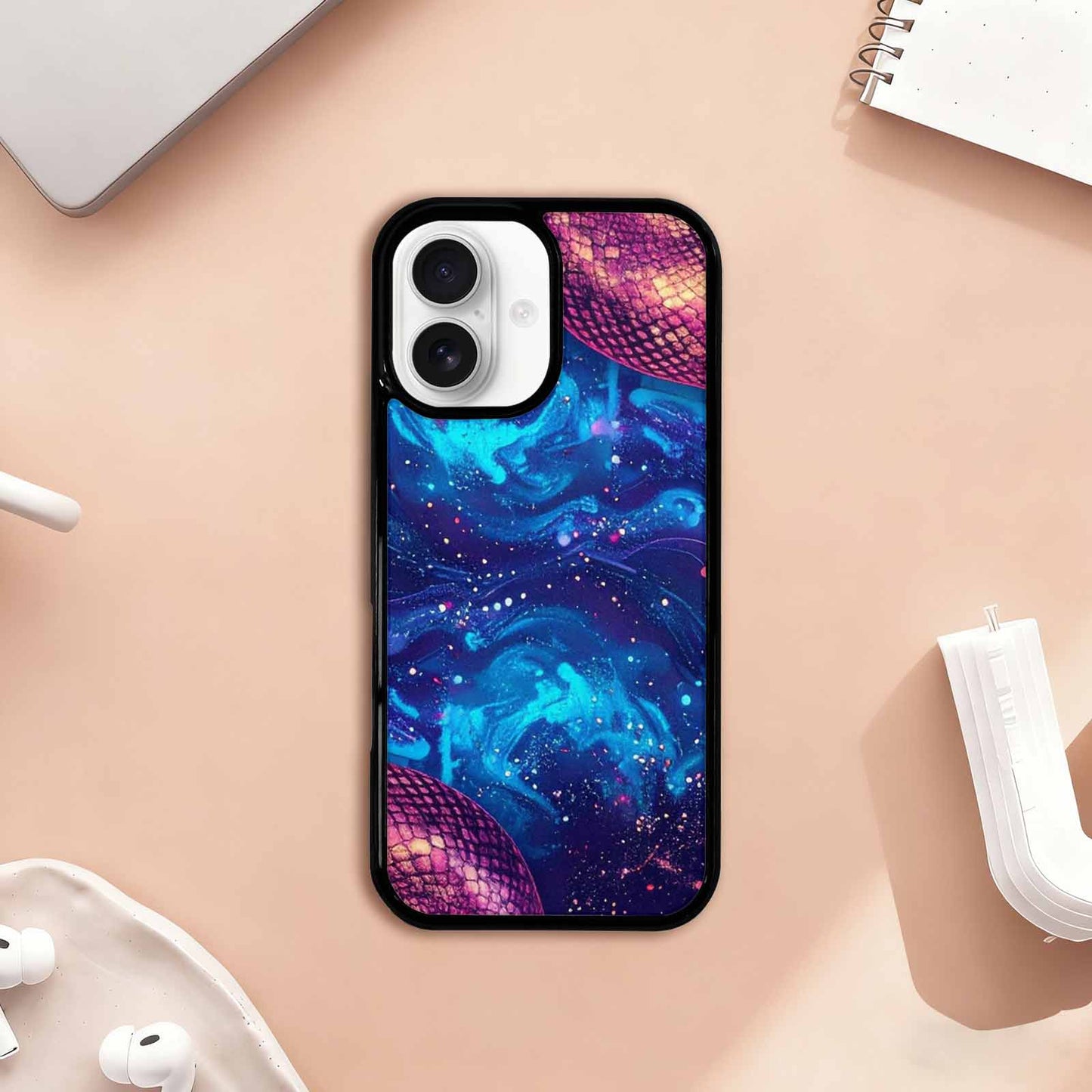 iPhone 17 Case — Galaxy Snake Print Galaxy Space, Original Design Phone Case
