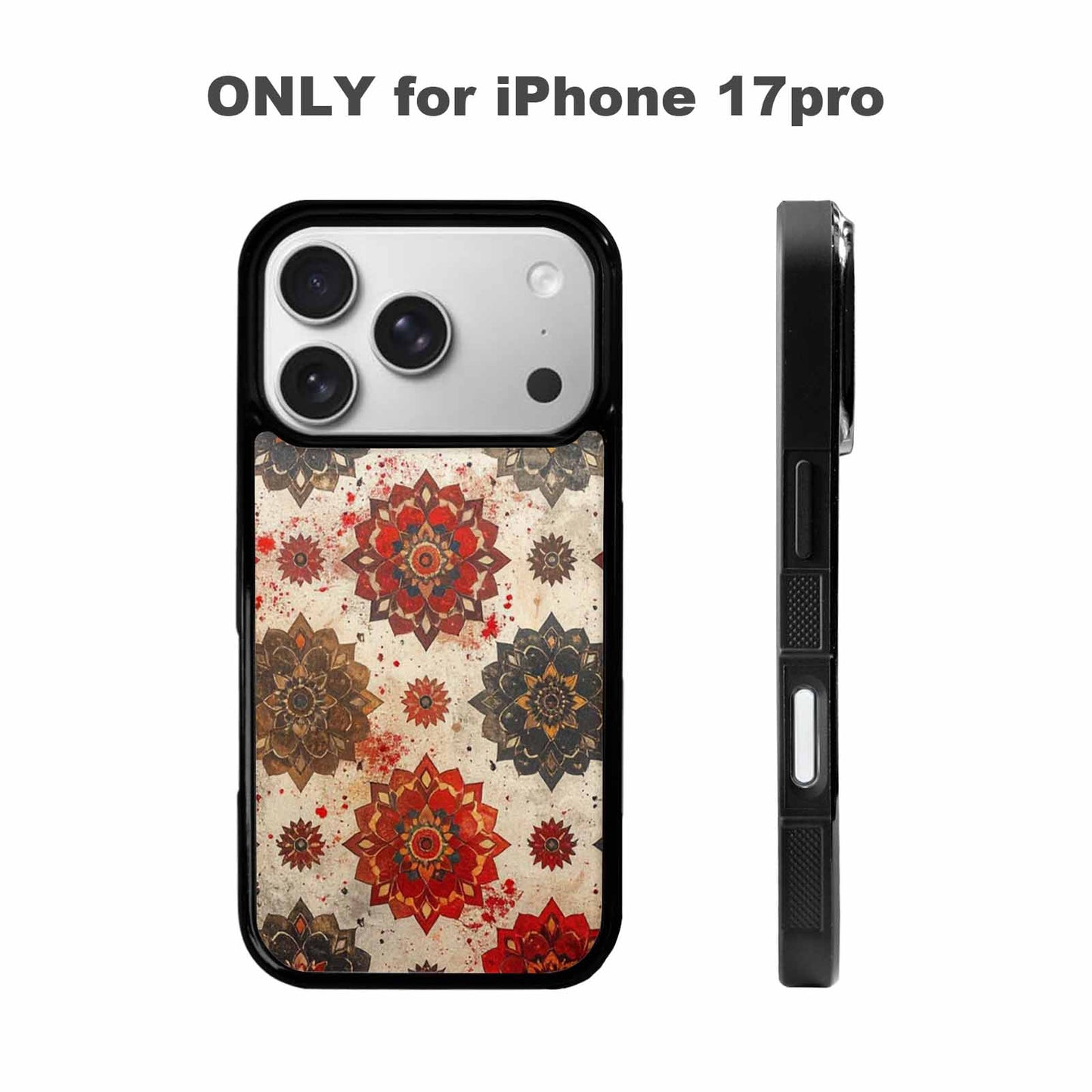 iPhone 17 Pro Case — Small Mandala Pattern Randomly Varying Floral, Customized Protective Case