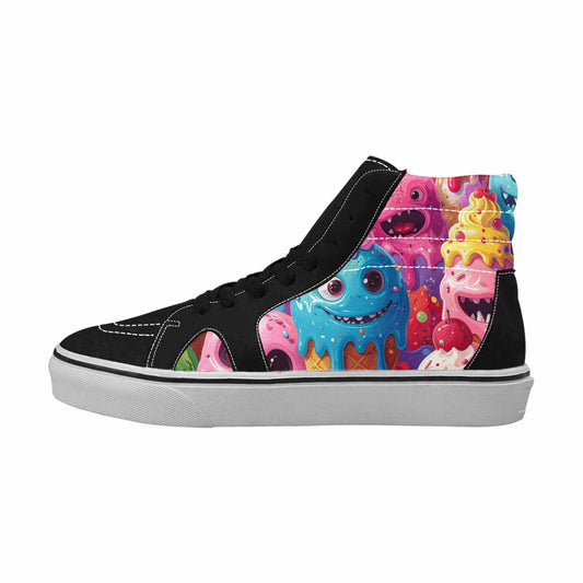 MEN'S Melting Icecream Monster Cherry High Top Canvas Cottagecore Custom Sneakers