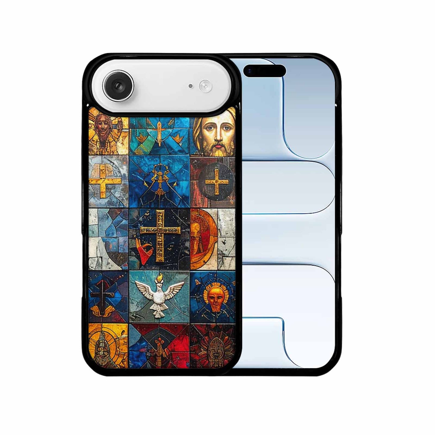 iPhone 17 Air Case — Jesus Face Small Cross And Original, Custom Printed Phone Case