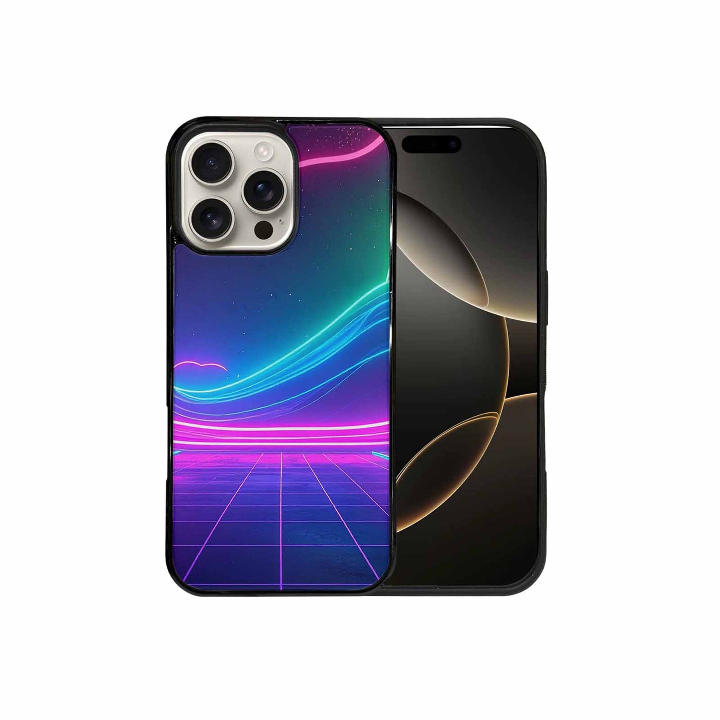 iPhone 16 Pro Max Case — 1980s Neon Cartoon Art Pattern, Custom Designed Case Cover