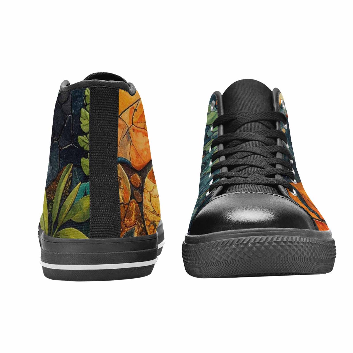 MEN'S Dinosaur Silhouette High Top Canvas Wallpaper Art Custom Sneakers