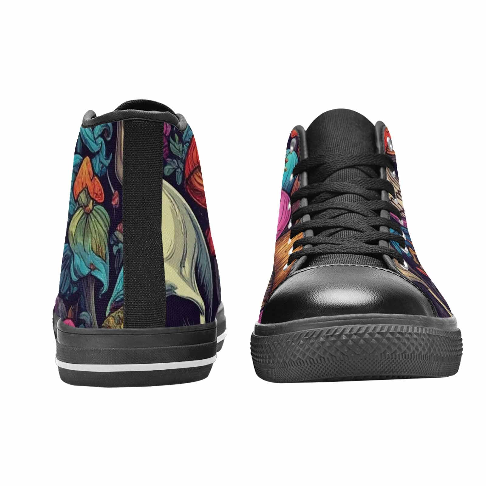 WOMEN'S Mushroom Skull High Top Canvas Cottagecore Sneakers