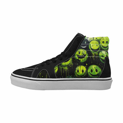 MEN'S Melting Moon Smiley High Top Canvas Dreamcore Custom Shoes