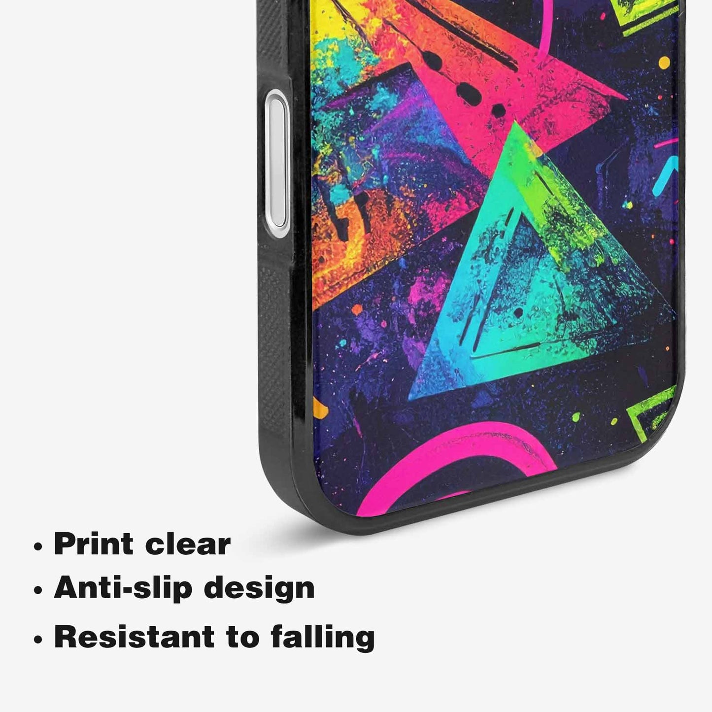 iPhone 16 Case — Memphis Squiggles Triangles Dots, Custom Art Phone Cover
