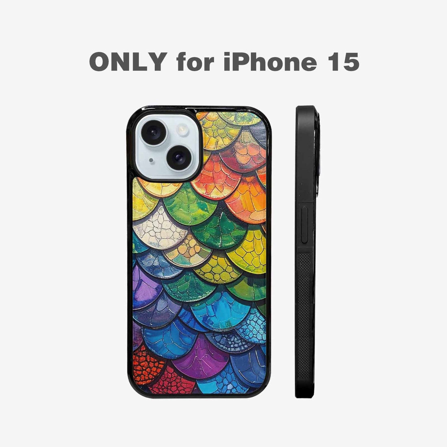 iPhone 15 Case — Reptile Scale Full Color Vibrant Reptile, Custom Printed Phone Case