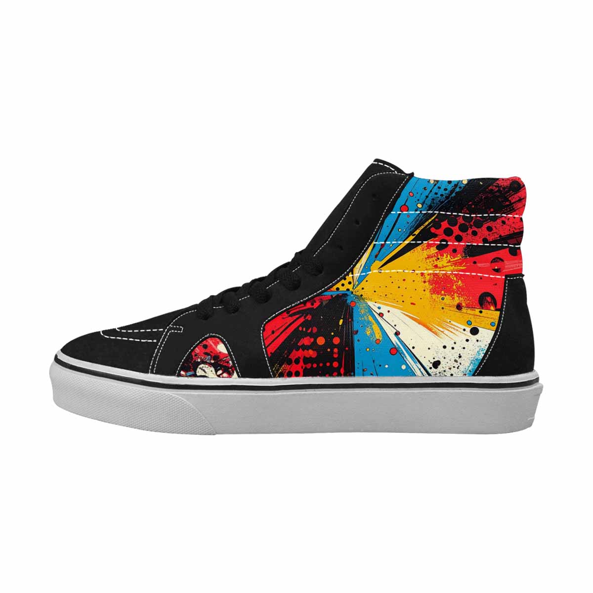 WOMEN'S Comic Book Halftone High Top Canvas Wallpaper Art Shoes