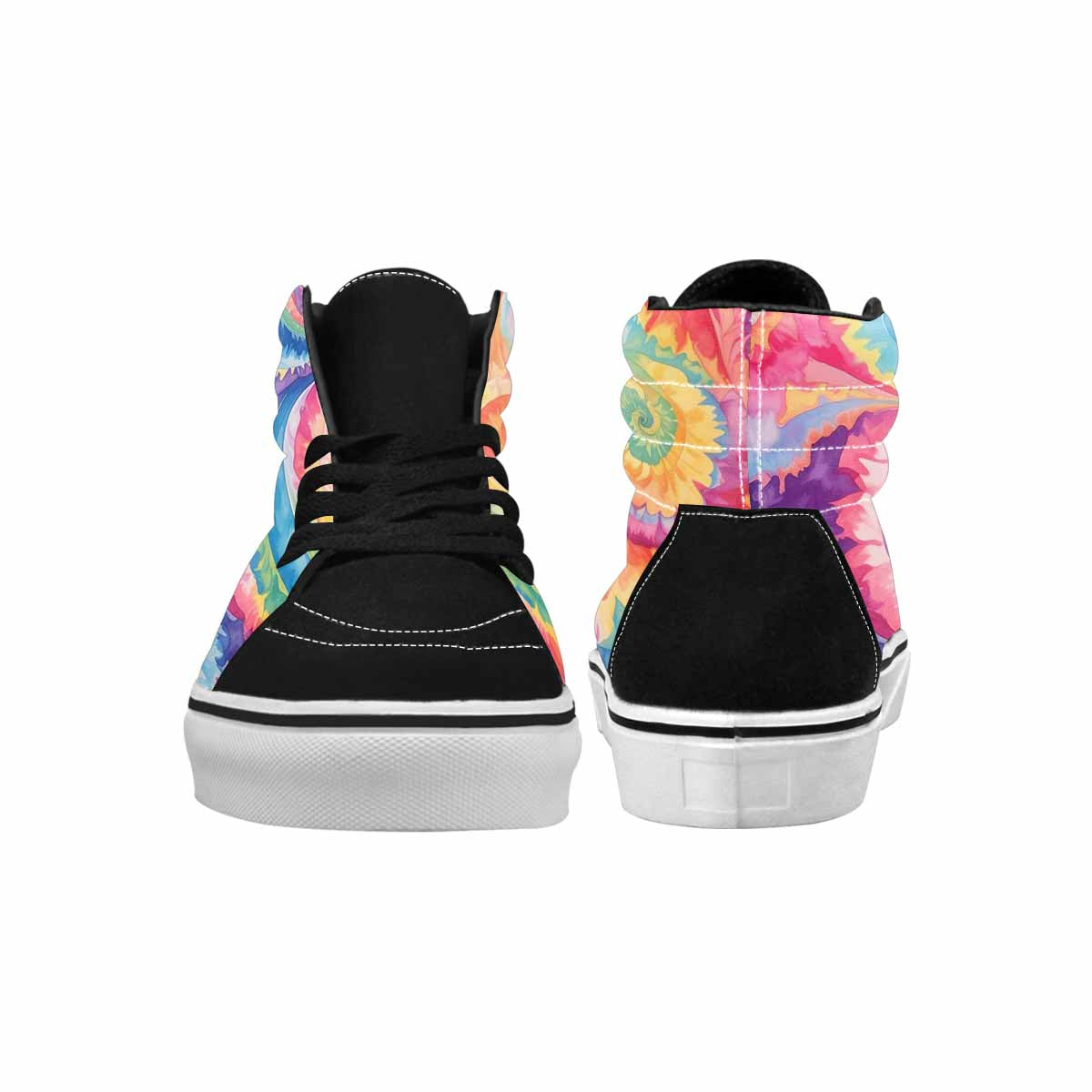 MEN'S Tie Dye Swirls Tie High Top Canvas Dreamcore Custom Shoes