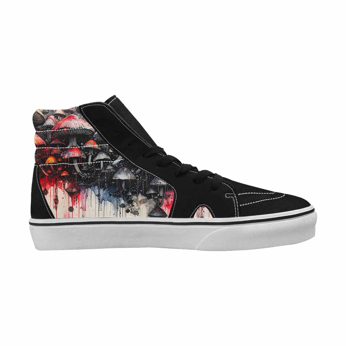 MEN'S Rainbow Drip Mushrooms High Top Canvas Grunge Custom Shoes