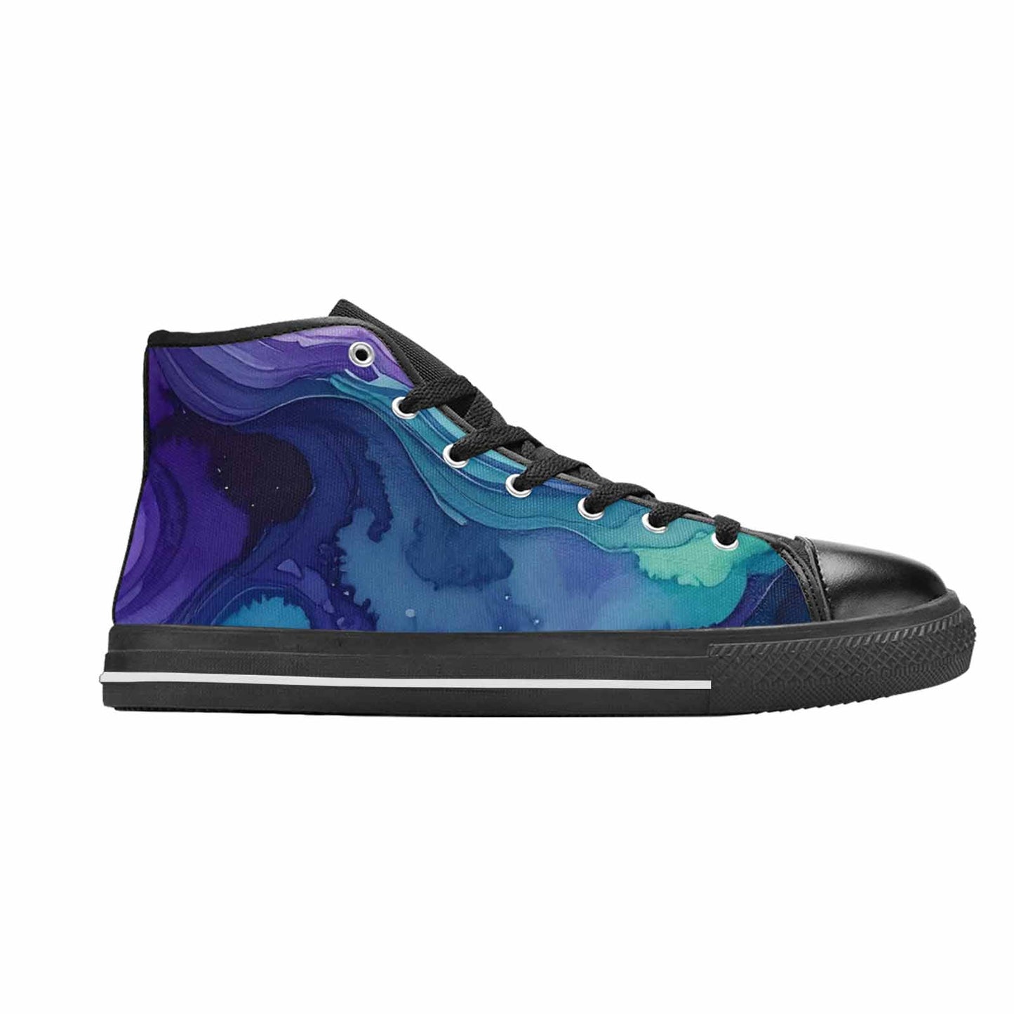 MEN'S Galaxy Aurora Nebula High Top Canvas Grunge Custom Shoes
