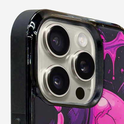 iPhone 16 Pro Max Case — Pink Purple Skeletons Neon Drip Melting, Custom Phone Case
