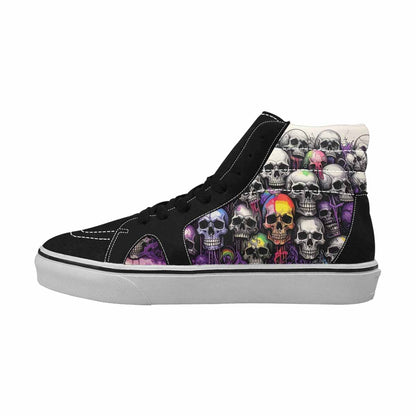 MEN'S Rainbow From Skull S High Top Canvas Vivid Custom Sneakers
