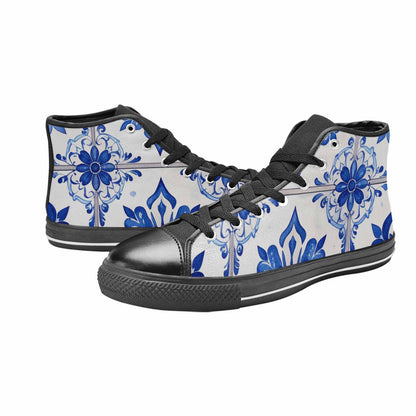 MEN'S Talavera Tile Floral High Top Canvas Grunge Custom Sneakers