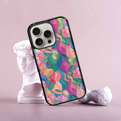 iPhone 16 Pro Case — Polysexual Flag Color Theme Small Rainbow, Custom Phone Case