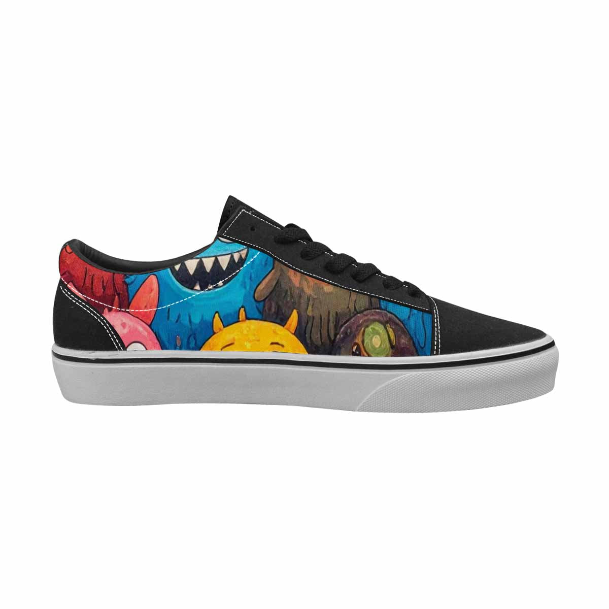 WOMEN'S Monsters (general) Cartoon Monst Lace-Up Canvas Melting Art Sneakers