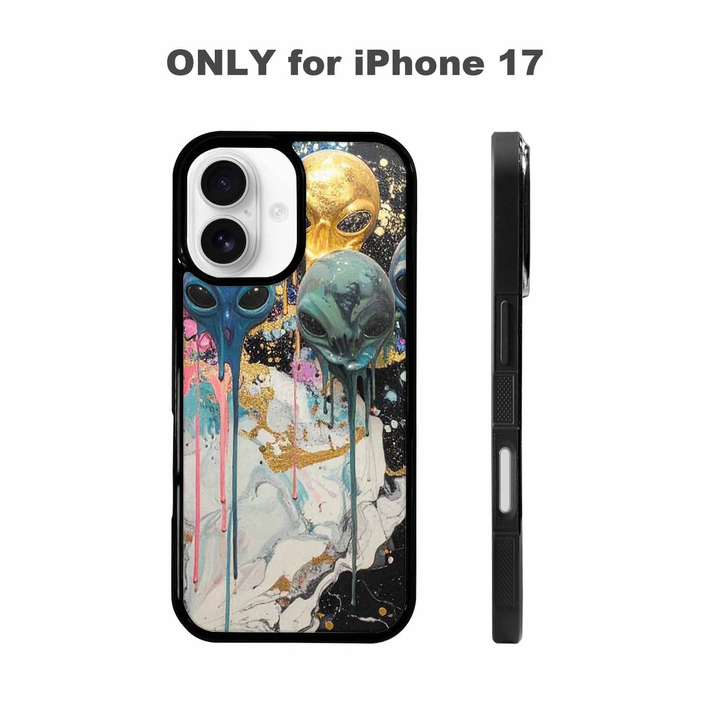 iPhone 17 Case — Aliens Marblemelting Aliens Pa Alien Scifi, Custom Printed Phone Case