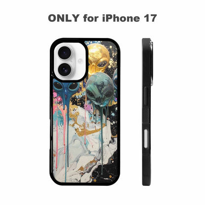 iPhone 17 Case — Aliens Marblemelting Aliens Pa Alien Scifi, Custom Printed Phone Case