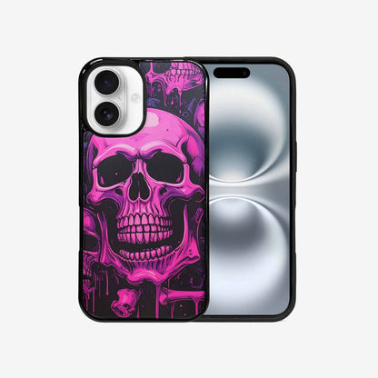 iPhone 16 Case — Pink Purple Skeletons Neon Drip Melting, Unique Phone Case Design