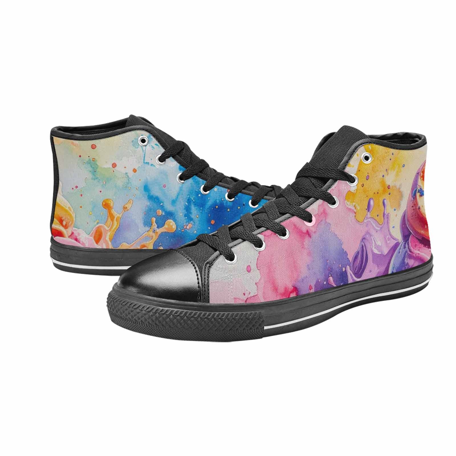 WOMEN'S Melting Icecream Collage High Top Canvas Dreamcore Custom Sneakers