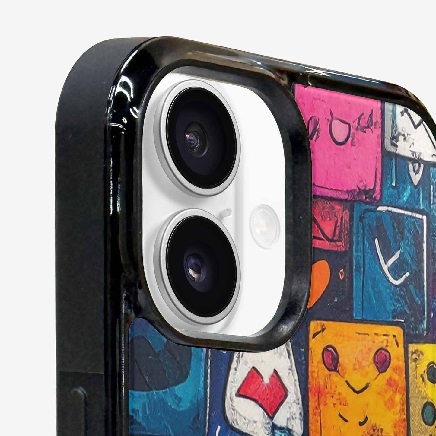 iPhone 16 Case — Hand Drawn Icon Doodle Pattern Hundreds, Custom Made Phone Cover