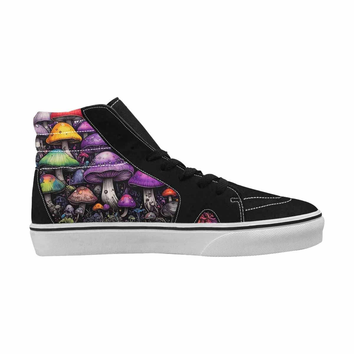 MEN'S Rainbow Drip Mushrooms High Top Canvas Dark Academia Custom Sneakers