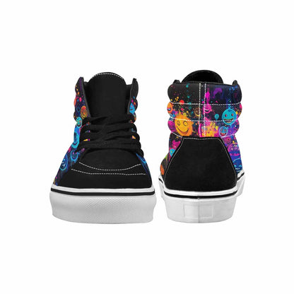 MEN'S Smiley Faces × Glow High Top Canvas Y2K Custom Shoes