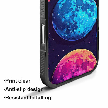 iPhone 17 Case — Neon Winter Moon Cartoon Cute, Custom Art Phone Cover