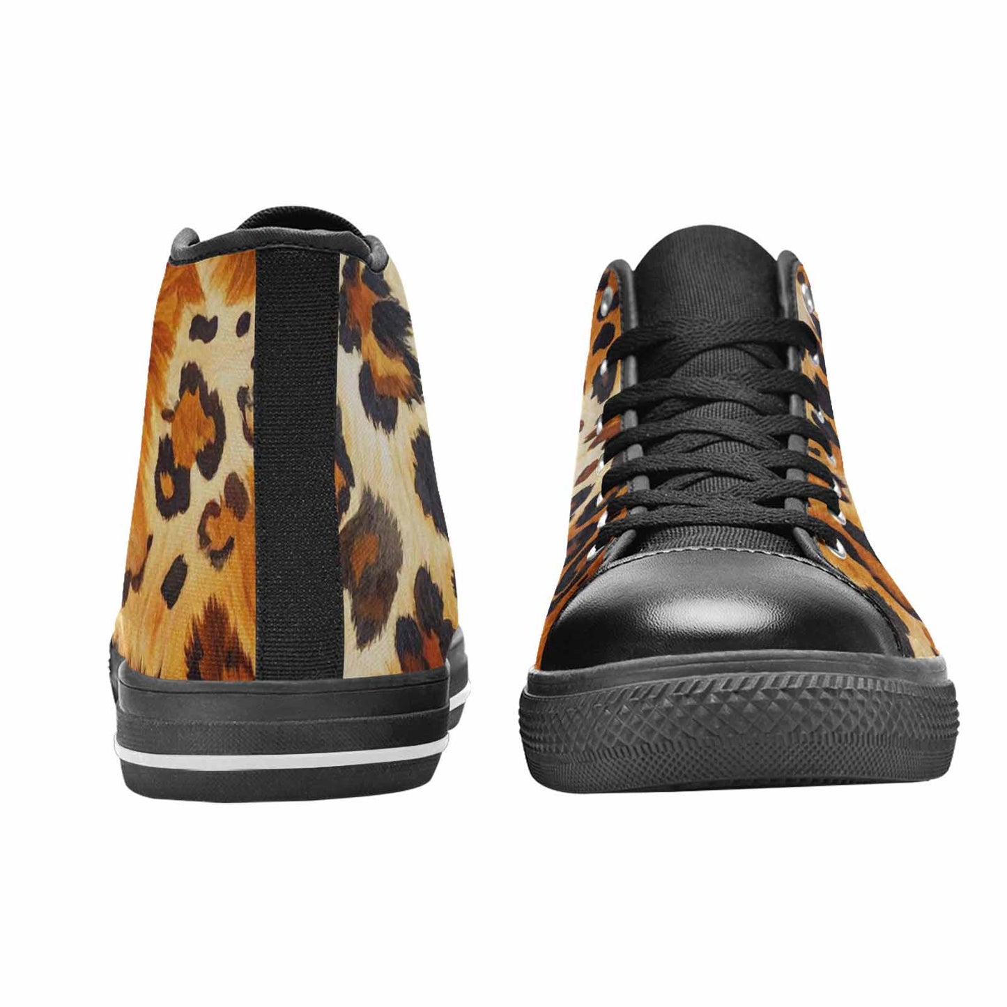 WOMEN'S Cow Animal Print High Top Canvas Surreal Sneakers