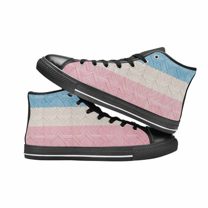 MEN'S Transgender Flag Color High Top Canvas Neon Fantasy Shoes