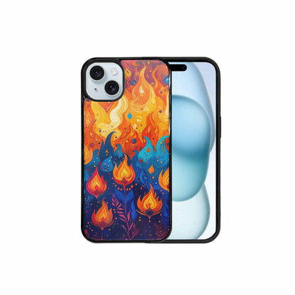 iPhone 15 Plus Case — Flame Burst Full Color Vibrant Flame, Custom Print Case Cover