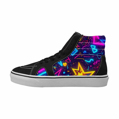 WOMEN'S 80S Retro High Top Canvas Streetwear Wallpaper Art Custom Kicks