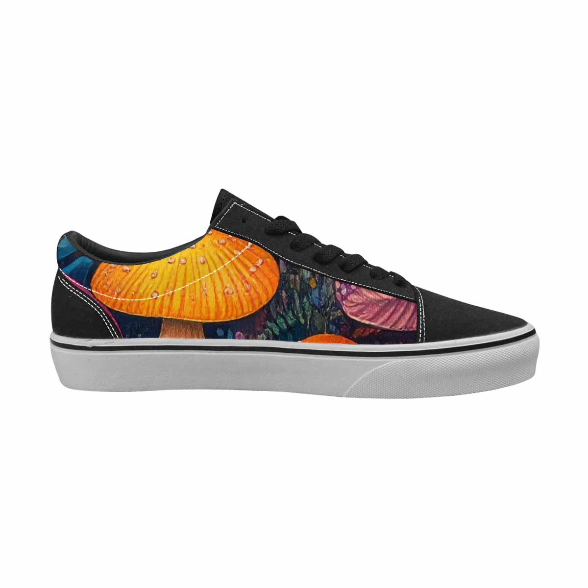 WOMEN'S Mushrooms  Botanical Mushrooms Lace-Up Canvas Wallpaper Art Custom Sneakers
