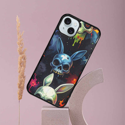 iPhone 15 Plus Case — Radioactive Ghost Bunny Skull Small Radioactive, Custom Made Phone Cover
