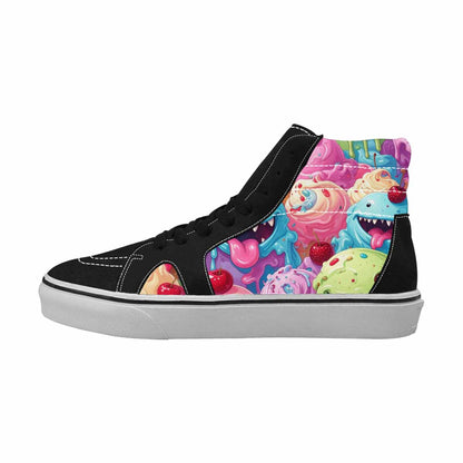 WOMEN'S Melting Icecream Monster Cherry High Top Canvas Dreamcore Shoes