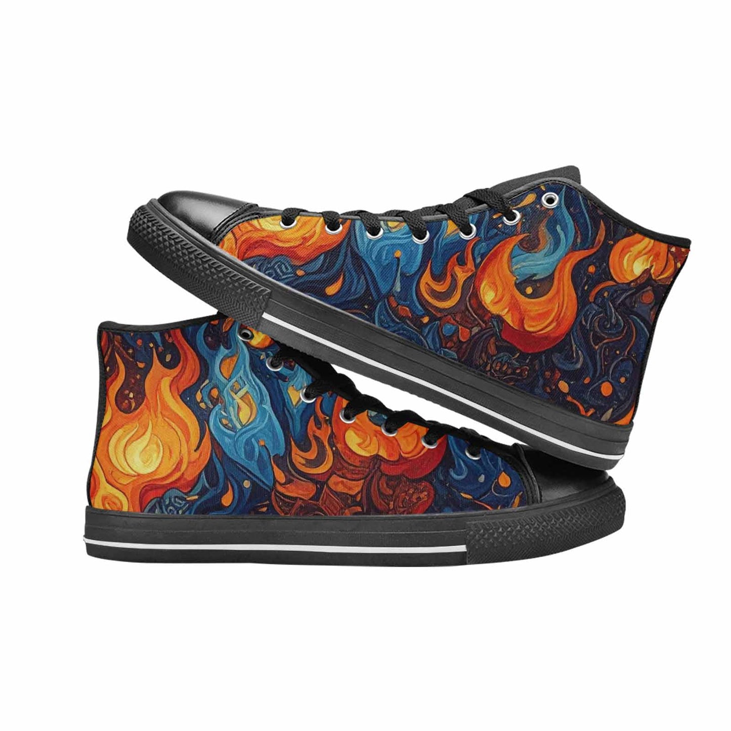 MEN'S Fire Flame High Top Canvas Cottagecore Shoes