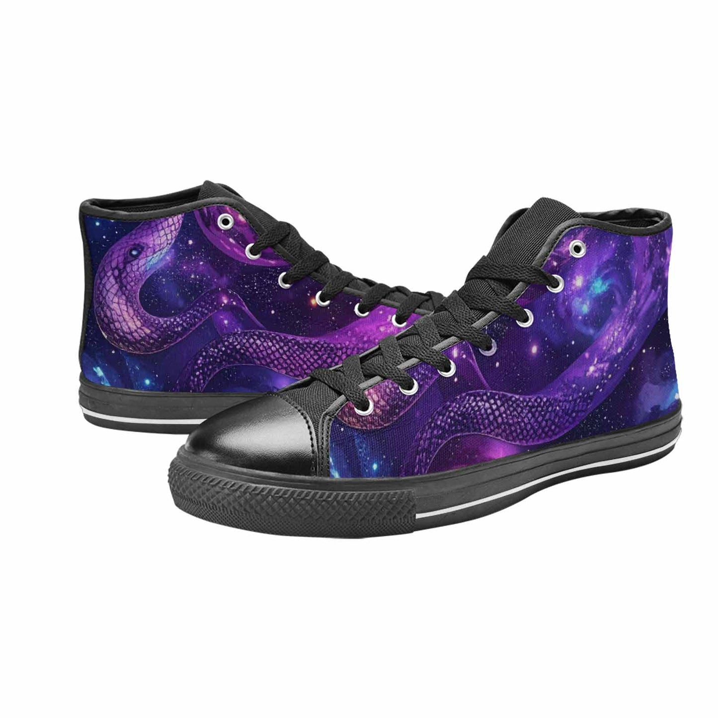 MEN'S Galaxy Snake Print High Top Canvas Grunge Shoes