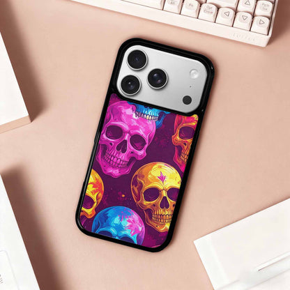 iPhone 17 Pro Case — Tie Dye Skull Art Seamless Gothic, Unique Phone Case Design