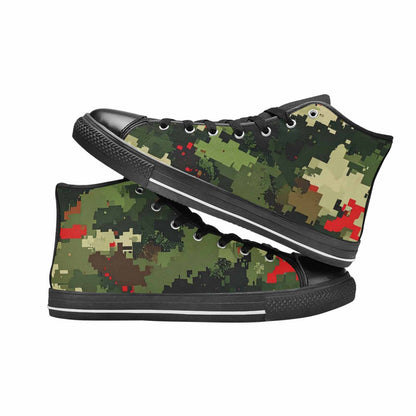 WOMEN'S Military Camouflage Blotch High Top Canvas Grunge Custom Shoes