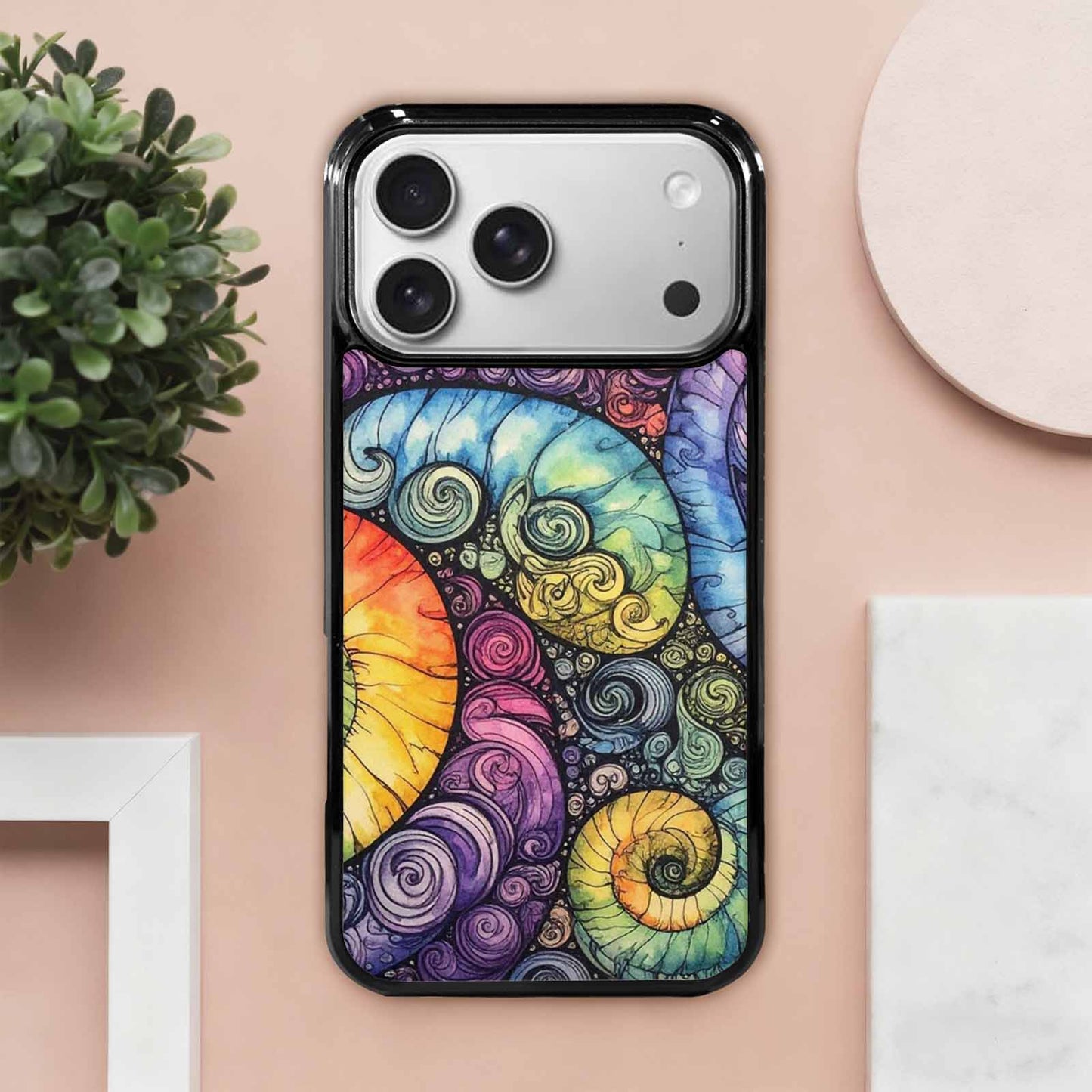 iPhone 17 Pro Max Case — Tie Dye Swirls (black Tie Dye, Custom Designed Case Cover