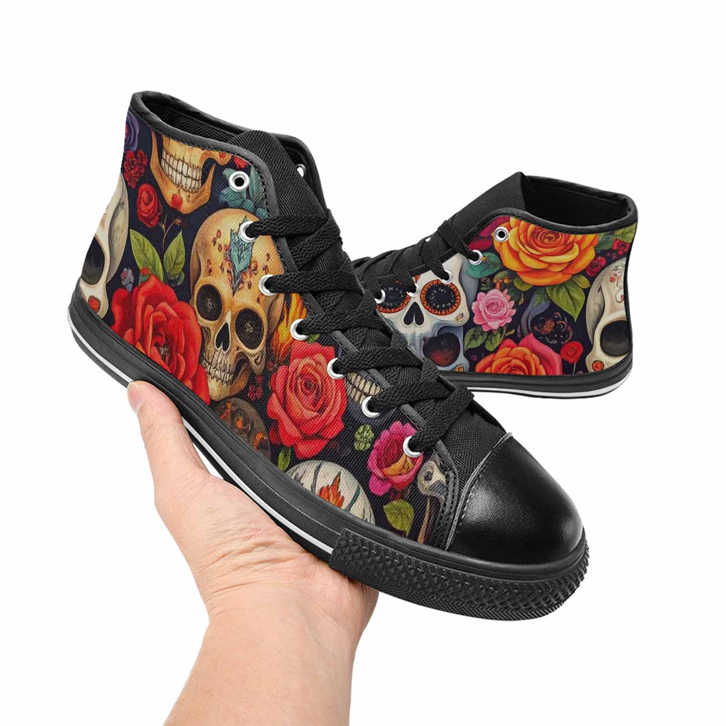 MEN'S Skull High Top Canvas Y2K Shoes