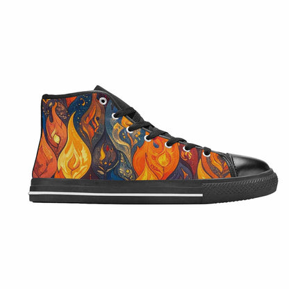MEN'S Fire Flame High Top Canvas Aesthetic Sneakers