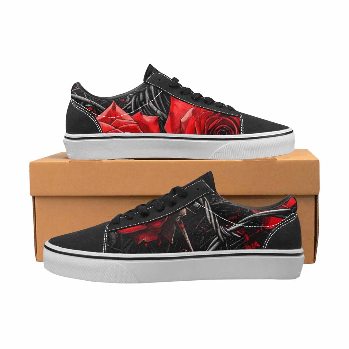 WOMEN'S Barbed Wire Coil Lace-Up Canvas Aesthetic Custom Shoes
