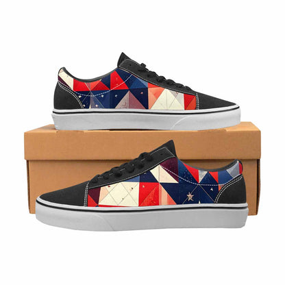 MEN'S American Flag Stars Canvas Lace-Up Surreal Custom Shoes