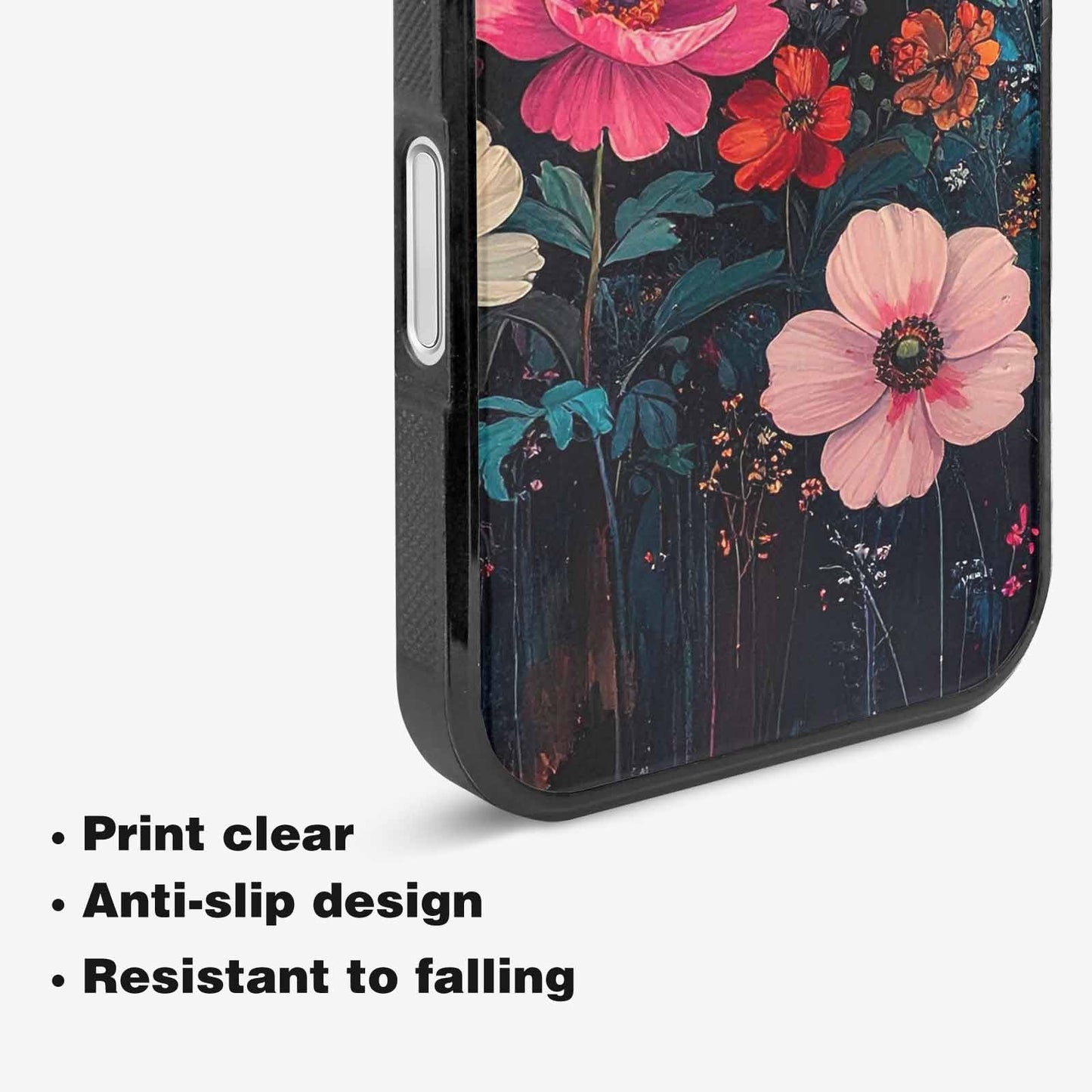 iPhone 16 Case — Shadowy Glitch Floral Pattern Hundreds Of, Custom Print Case Cover