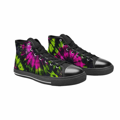 MEN'S Acid Wash Tie Dye Neon High Top Canvas Neon Fantasy Sneakers